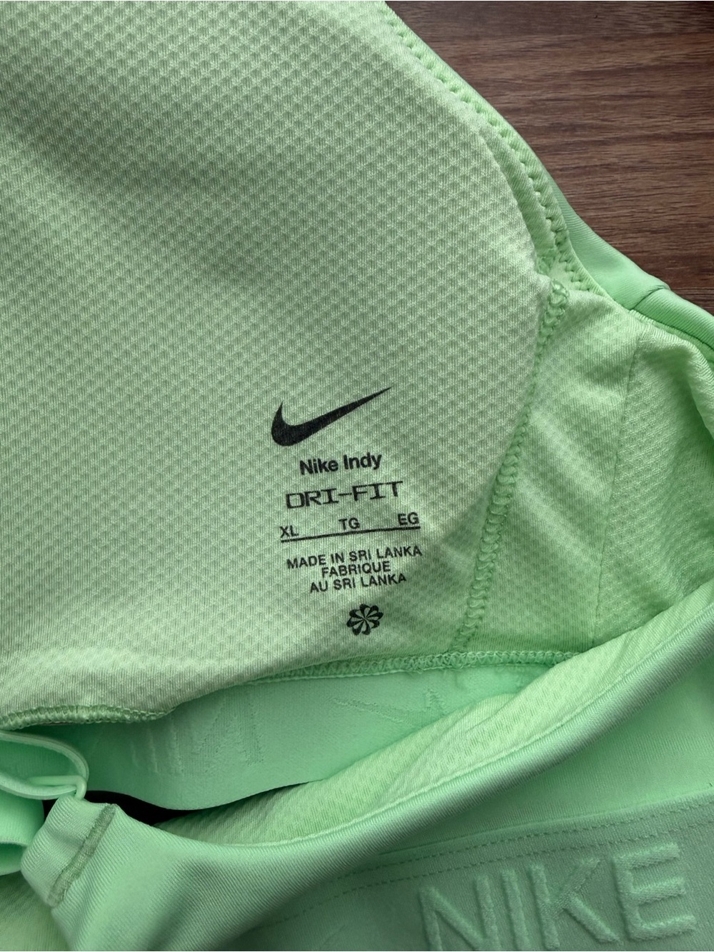 Nike Indy Bra DRI-FIT Lime Green Light Support with Removable Pads - Picture 3 of 3
